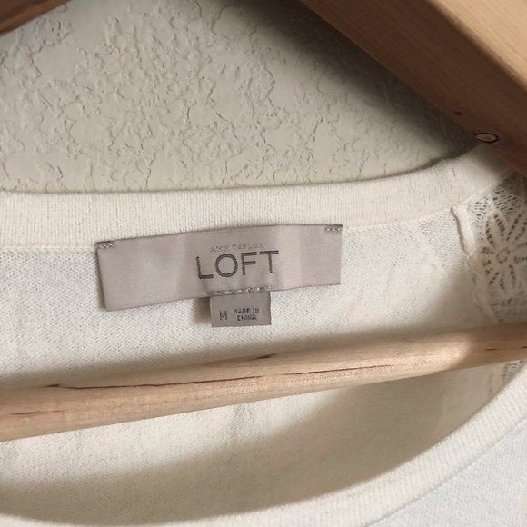 Loft Floral Lace Shoulder Sweater - Picture 5 of 10